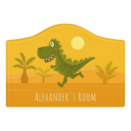 Cartoon Dinosaur Jurassic Woodland Sun