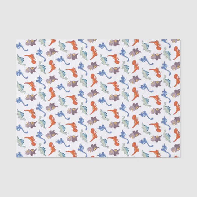 Cartoon Dinosaurs Tissue Paper (Front)