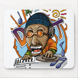 Cartoon DJ character design Mouse Pad