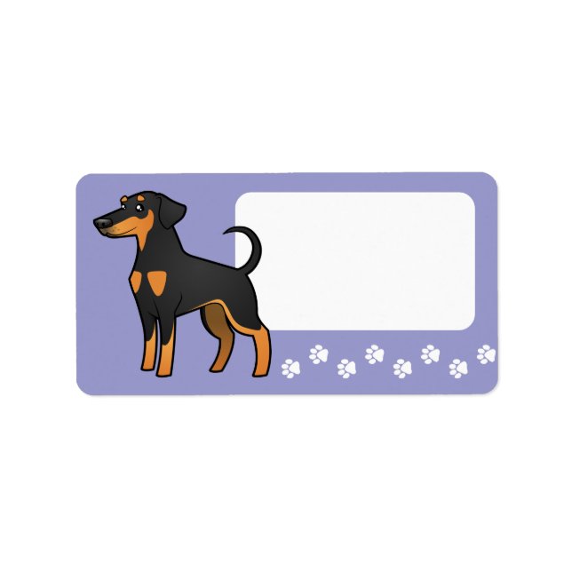 Cartoon Doberman Pinscher (floppy ears) Label (Front)