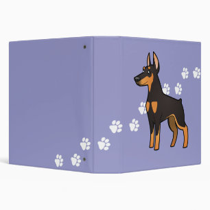 Cartoon Doberman Pinscher (pointy ears) Binder