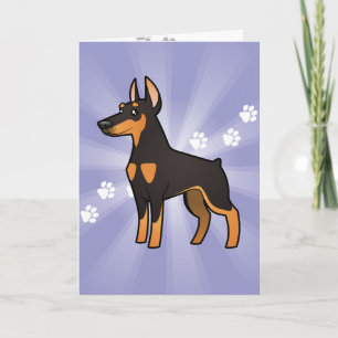 Cartoon Doberman Pinscher (pointy ears) Card