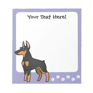 Cartoon Doberman Pinscher (pointy ears) Notepad