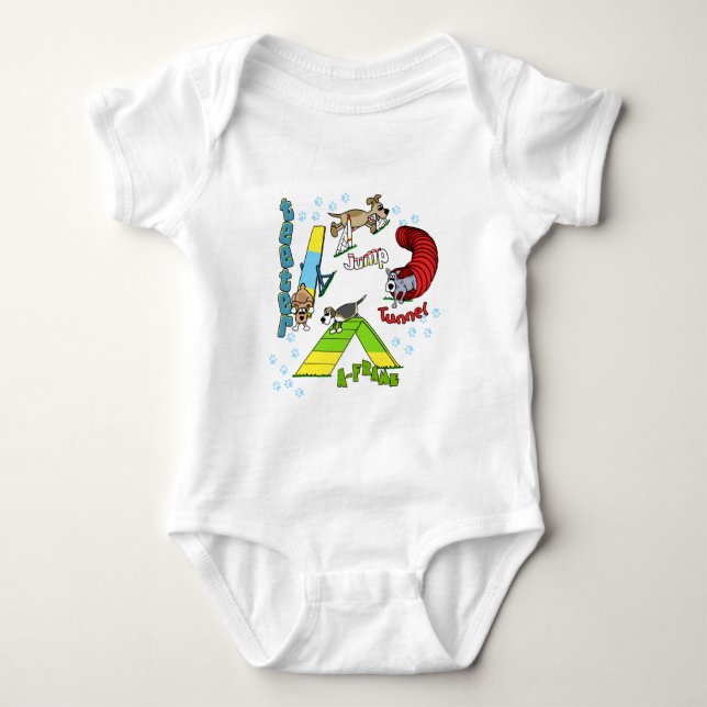Cartoon Dog Agility Infant Creeper (Front)