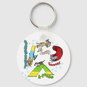 Cartoon Dog Agility Keychain
