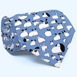 Cartoon Dog Blue Tie<br><div class="desc">Fun cartoon dog pattern on a blue background,  which can be changed in the design tool.  Original art by Nic Squirrell. Perfect for animal and pet lovers and veterinarians.</div>