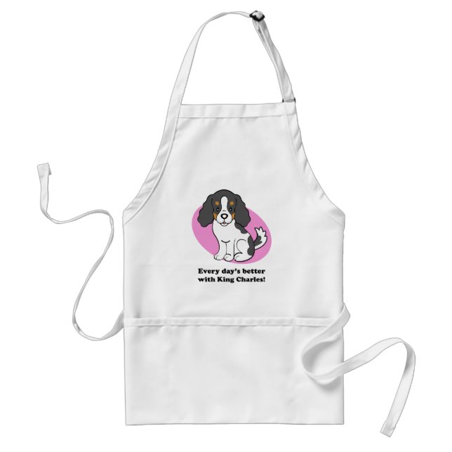Cartoon Dog Cavalier King Charles Apron (Front)