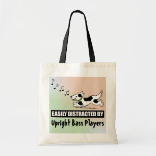 Cartoon Dog Distracted by Upright Bass Players Tote Bag