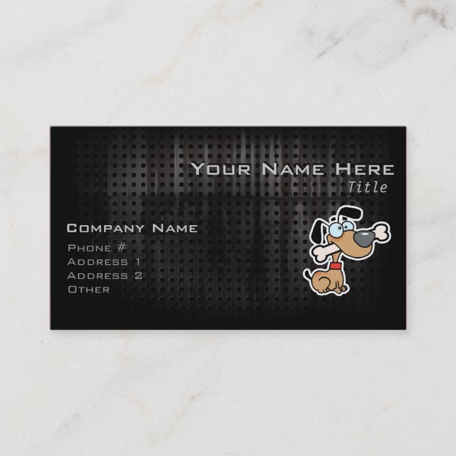 Cartoon Dog; Grunge Business Card (Front)