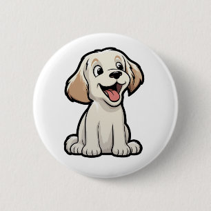 Cartoon dog illustration 2 inch round button
