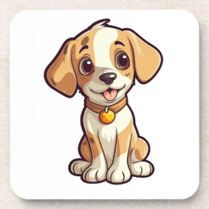 Cartoon dog illustration coaster