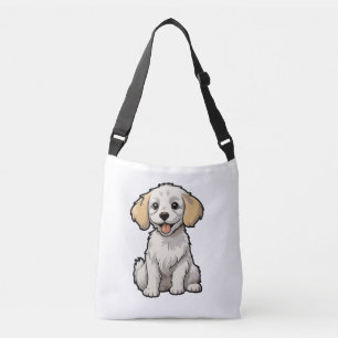 Cartoon dog illustration crossbody bag