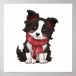 Cartoon dog illustration poster