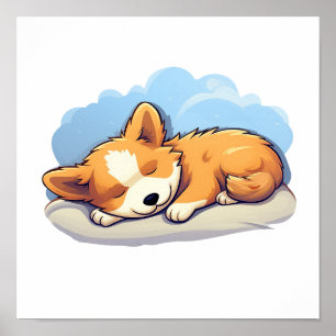 Cartoon dog illustration poster