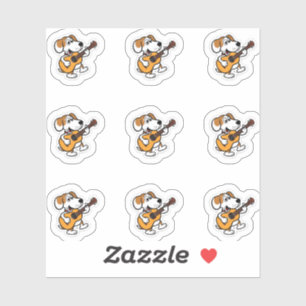 cartoon  dog playing a guitar