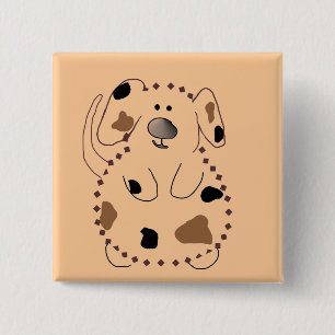 Cartoon Dog Tshirts and Gifts 2 Inch Square Button