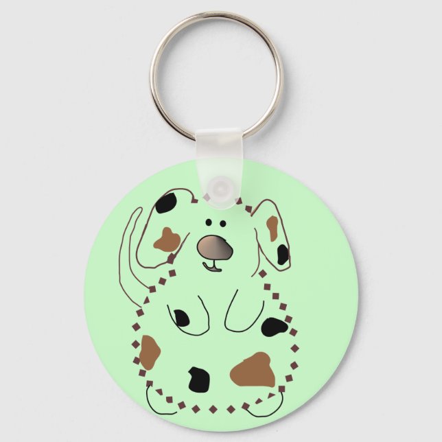 Cartoon Dog Tshirts and Gifts Keychain (Front)