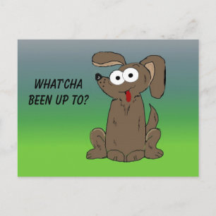 Cartoon Dog with Big Eyes Postcard