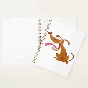 Cartoon Dog with Big Smile and Tongue Out Planner