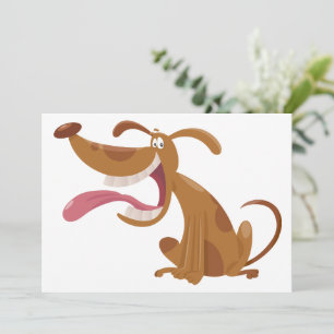 Cartoon Dog With Tongue Out Invitations
