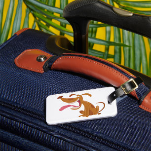 Cartoon Dog With Tongue Out Luggage Tag