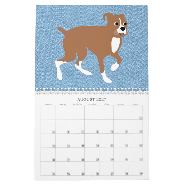 Cartoon Dogs Calendar (Aug 2027)