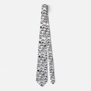 "Cartoon Dogs on Boats"  Tie by Willowcatdesigns