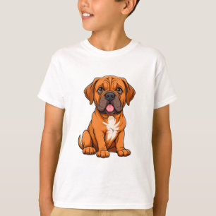 Cartoon Dogue de Bordeaux Puppy With Cute Expressi T-Shirt