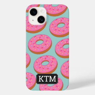 Cartoon Donut Circles with Pink Topping custom Case-Mate iPhone 14 Case