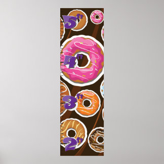 Cartoon Donuts growth chart. Poster
