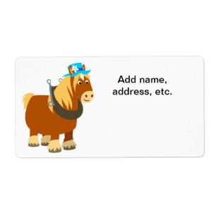 Cartoon doux Trait Breton Horse Étiquette de livra