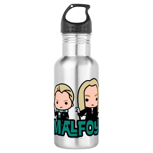 Cartoon Draco and Lucius Malfoy Character Art 532 Ml Water Bottle (Front)