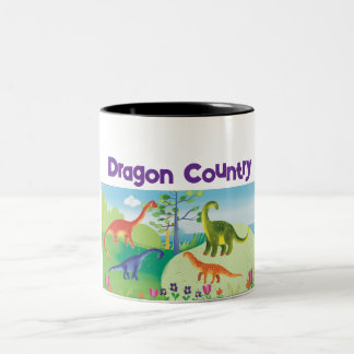 Cartoon Dragon Country Two-Tone Coffee Mug