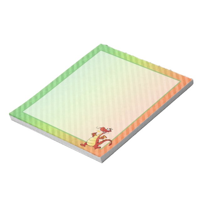 Cartoon Dragon Design Notepad (Rotated)