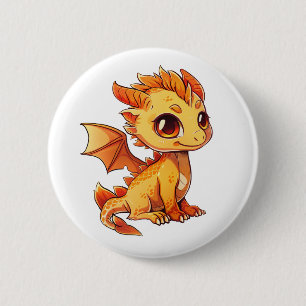 Cartoon dragon illustration 2 inch round button