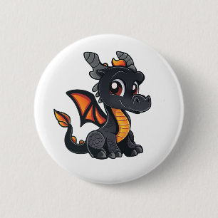 Cartoon dragon illustration 2 inch round button