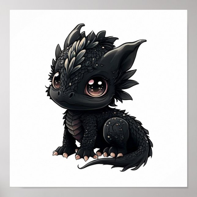 Cartoon dragon illustration poster (Front)