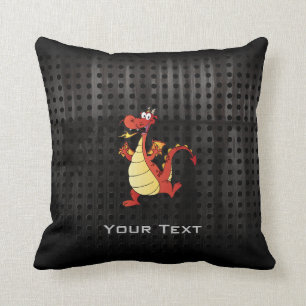 Cartoon Dragon; Rugged Throw Pillow