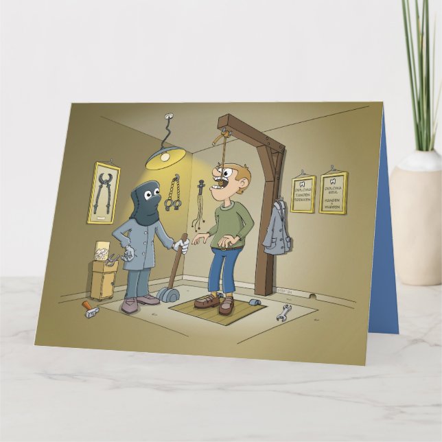 Cartoon; draw a tooth at the dentist card (Front)