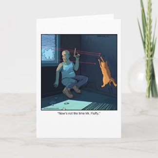 Cartoon Drôle Carte de voeux - Laser Cat