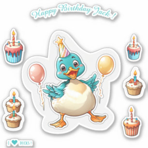 Cartoon Duck - Happy Birthday Personalized