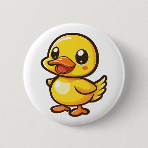 Cartoon duck illustration 2 inch round button