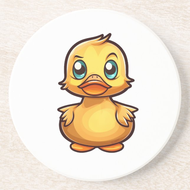 Cartoon duck illustration coaster (Front)