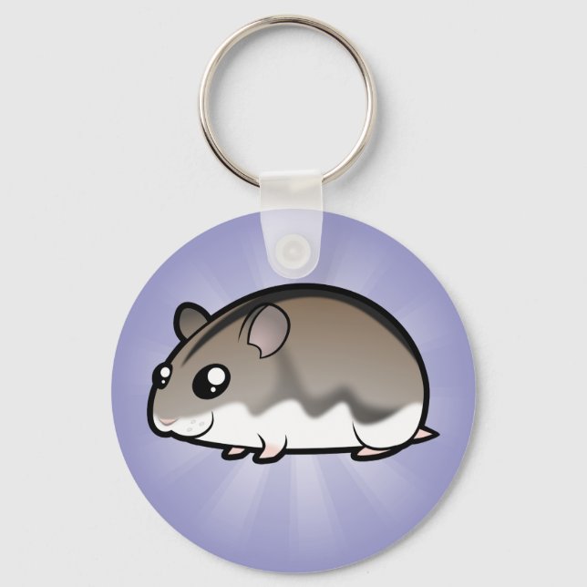 Cartoon Dwarf Hamster Keychain (Front)