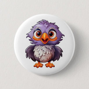Cartoon eagle illustration 2 inch round button