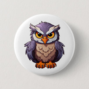 Cartoon eagle illustration 2 inch round button