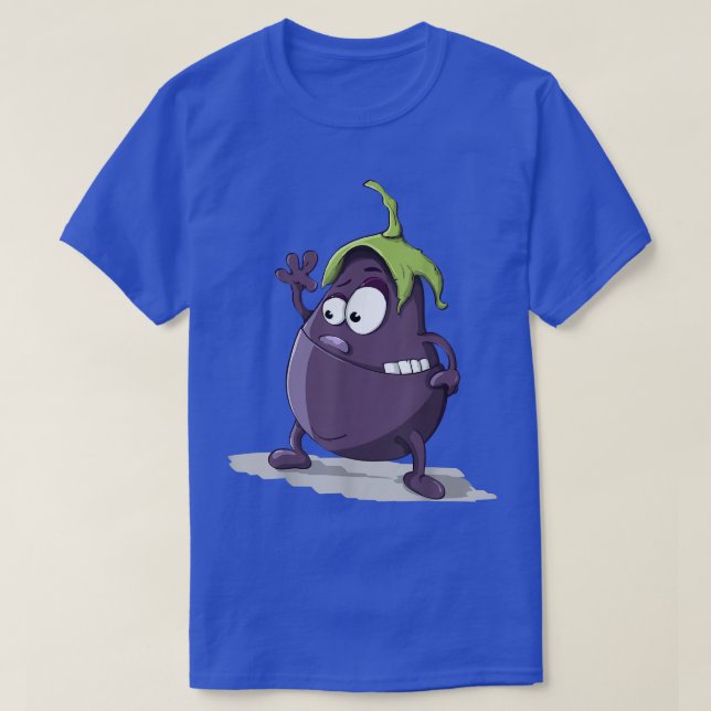 cartoon eggplant Comic Design  T-Shirt (Design Front)
