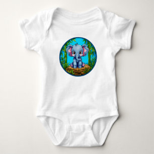 Cartoon Elephant Baby Bodysuit