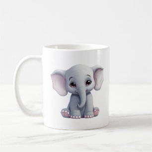 Cartoon elephant illustration coffee mug