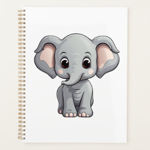 Cartoon elephant illustration planner